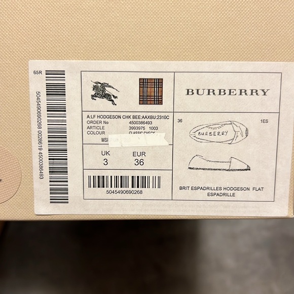 Burberry espadrilles with  box size 36 - Picture 2 of 2